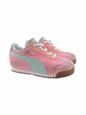 Puma Roma Colorblock Toddler Sneakers Pink Mint Green Suede Leather Shoes Size 9